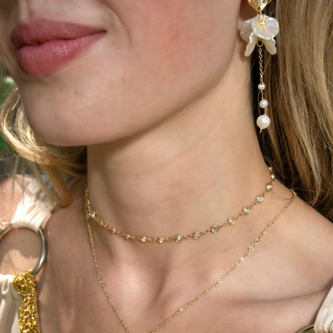 Pearly Petals Triple Pearl Drop Earrings