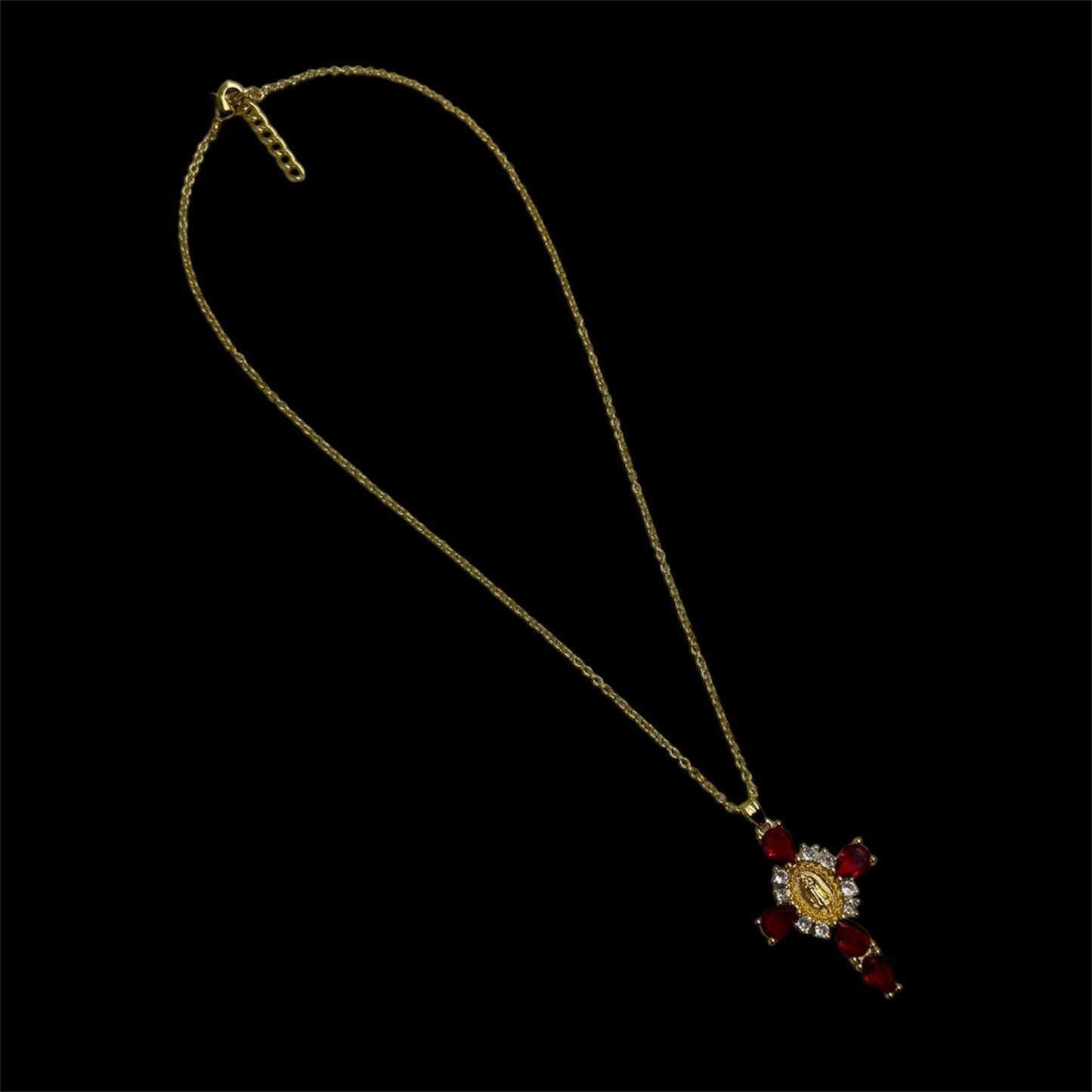 Lady Guadalupe Red Cross Necklace