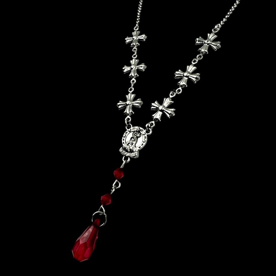 Dripping Blood Cross Necklace