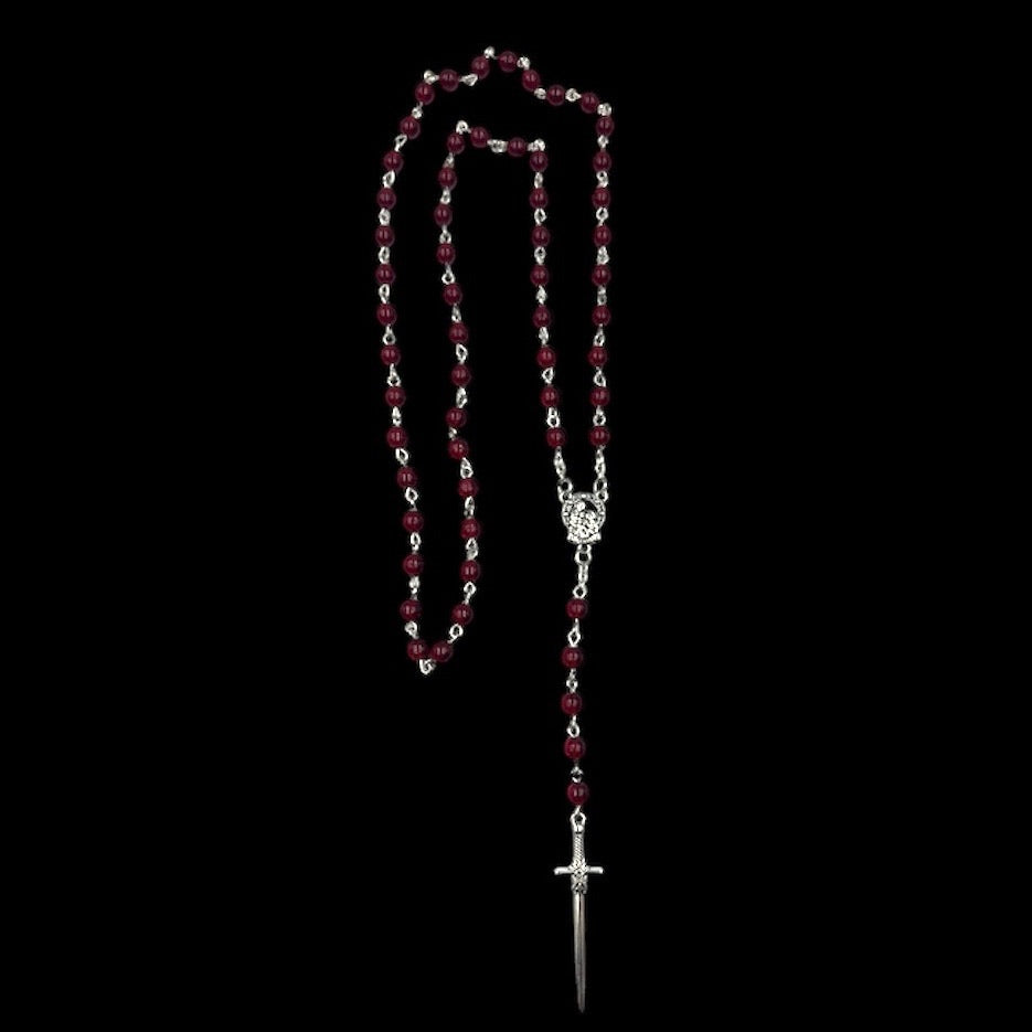 Blood Red Beaded Sword Rosary