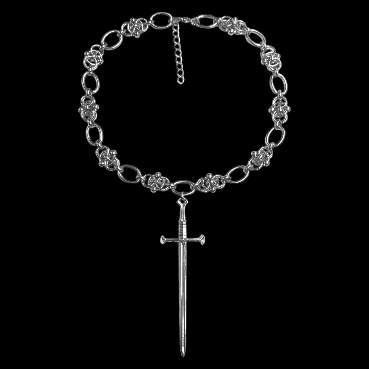 Large Sword Chunky Chainmail Choker