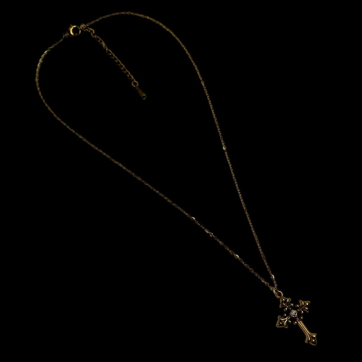 Gold Fleur de lis Cross