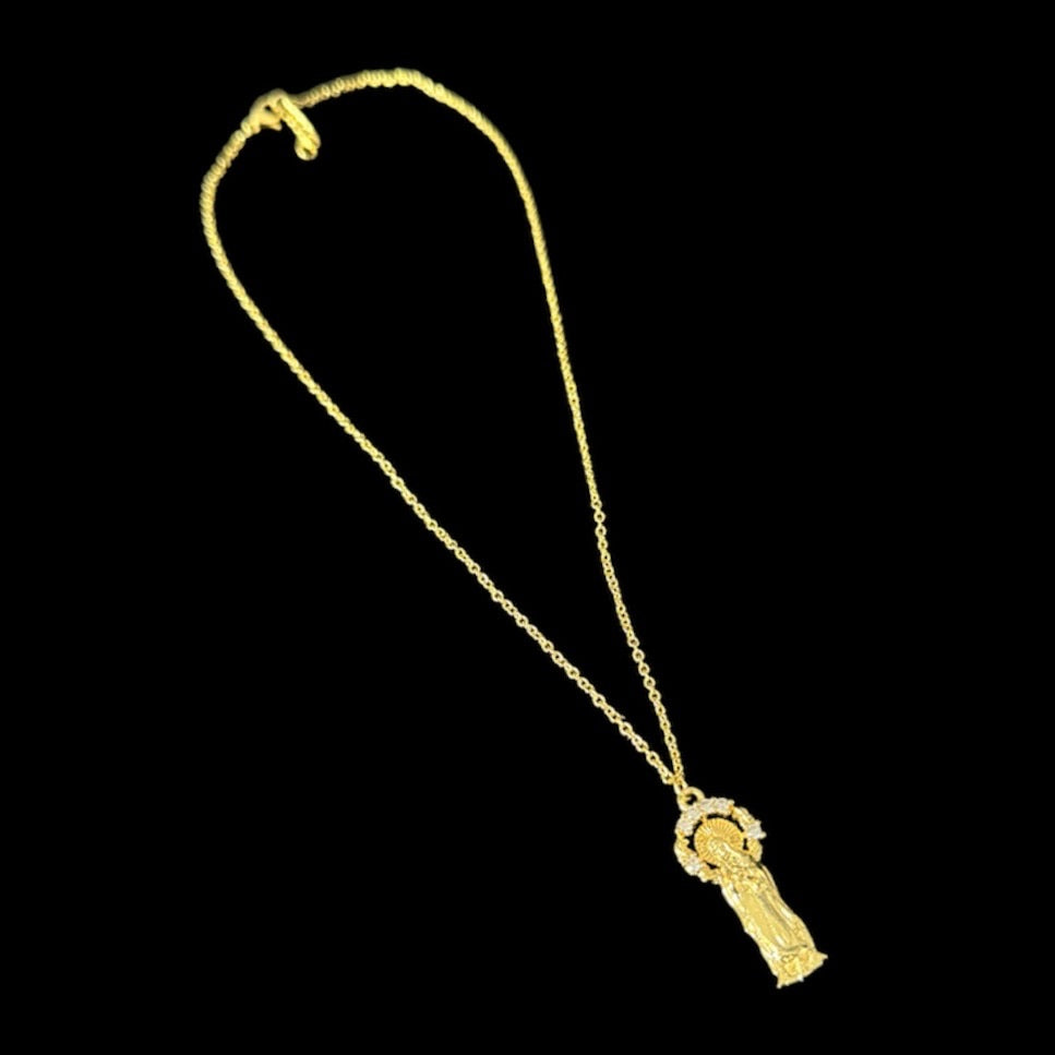 Virgin Mary Diamond Halo Necklace