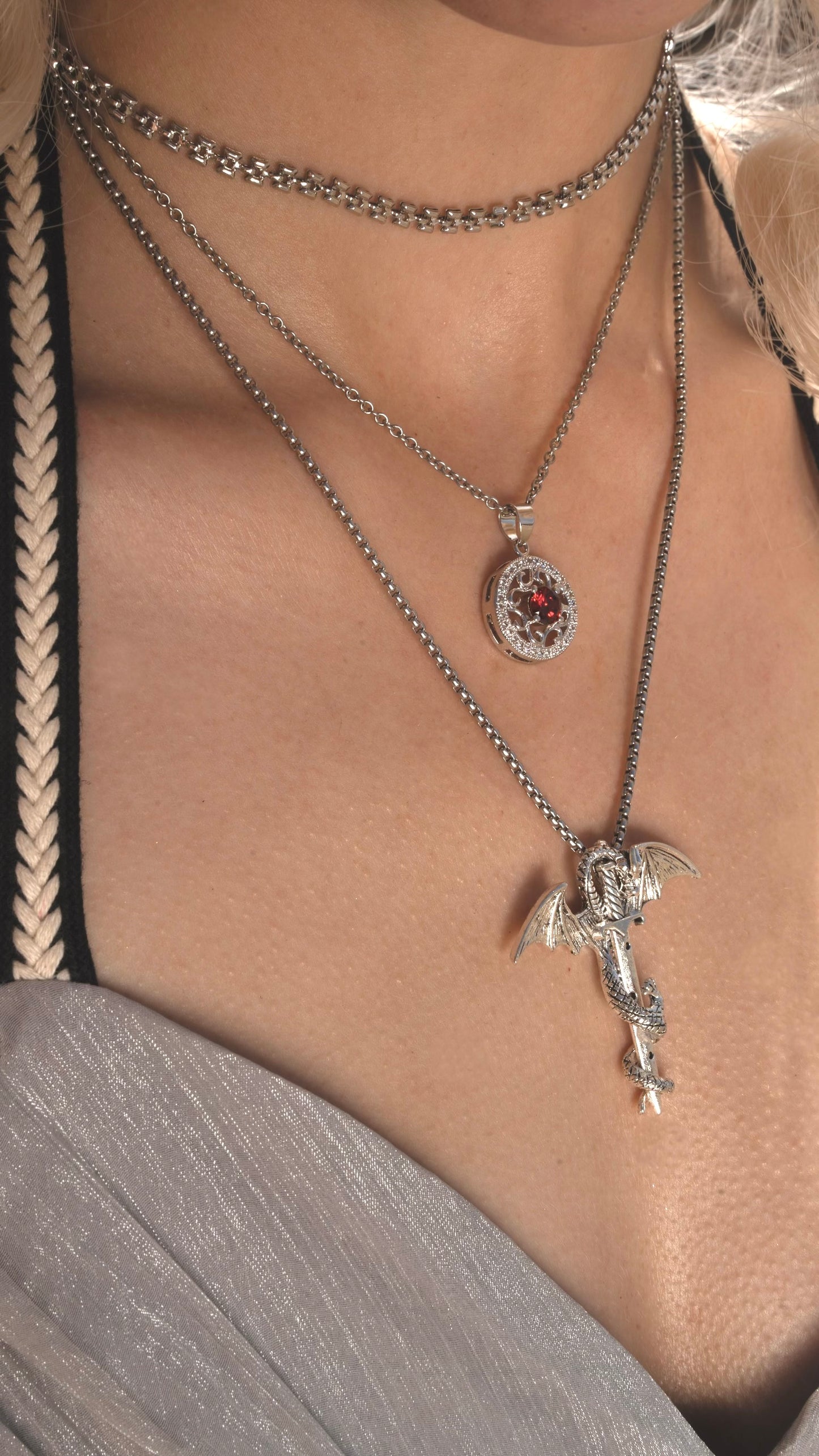 Fire Red Amulet Necklace