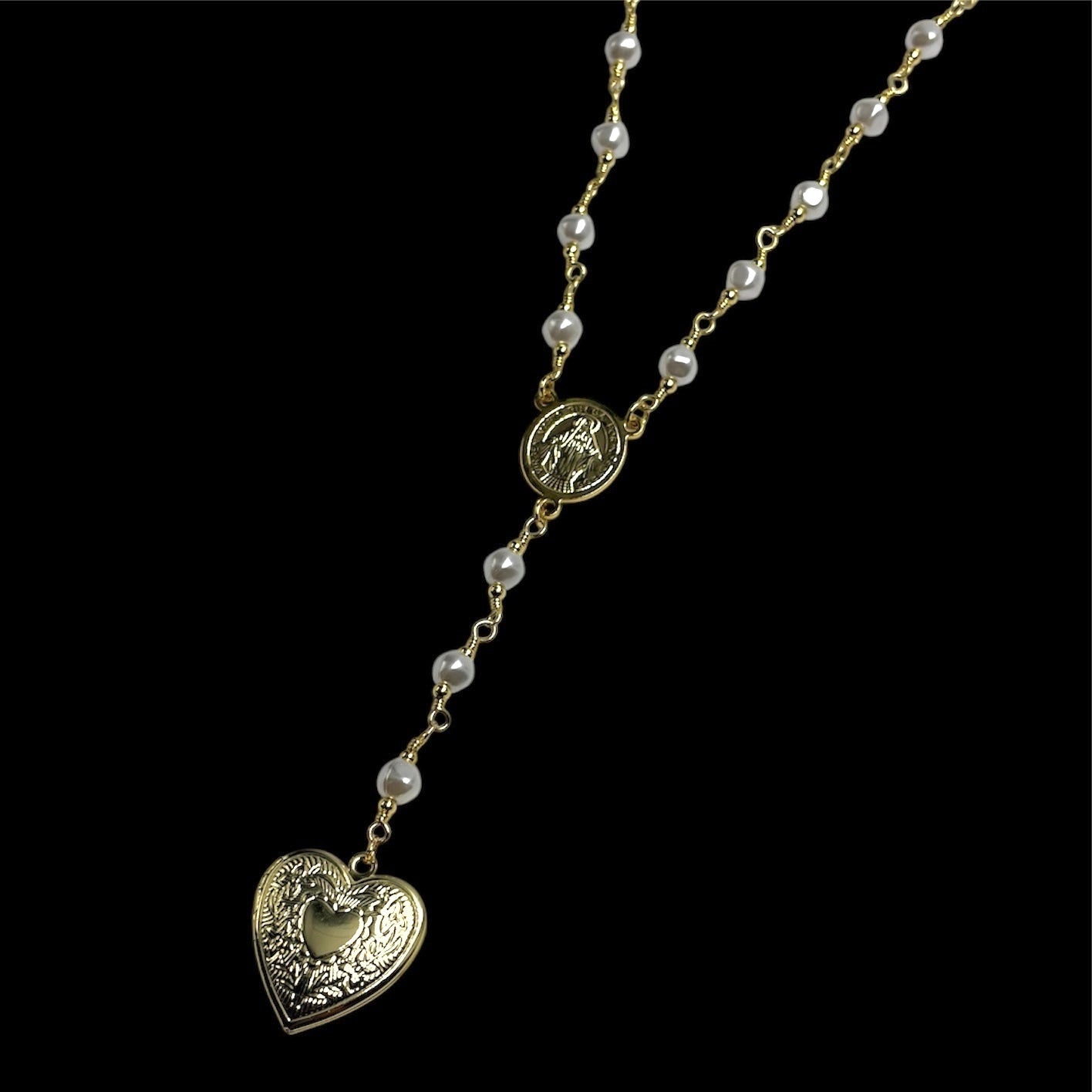 Pearl Locket Rosary