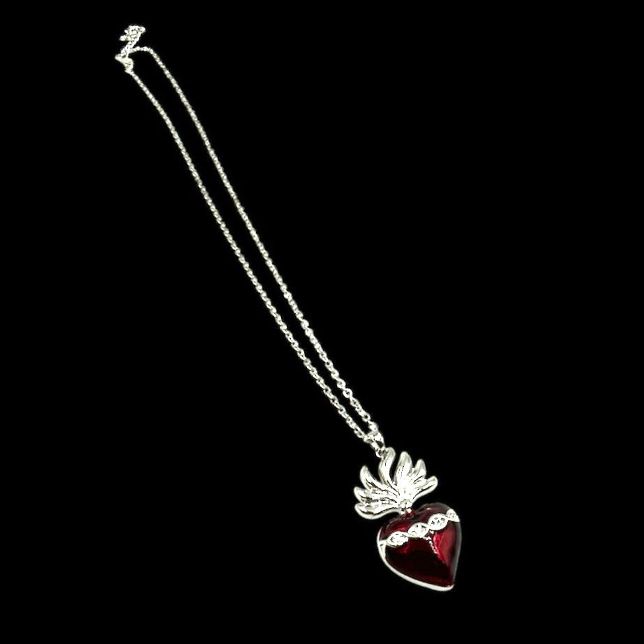 Silver Sacred Heart Necklace