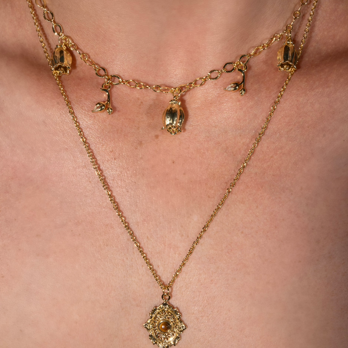 Silver Belladonna Charm Necklace