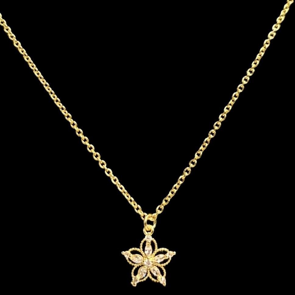 Mini Crystallized Flower Necklace