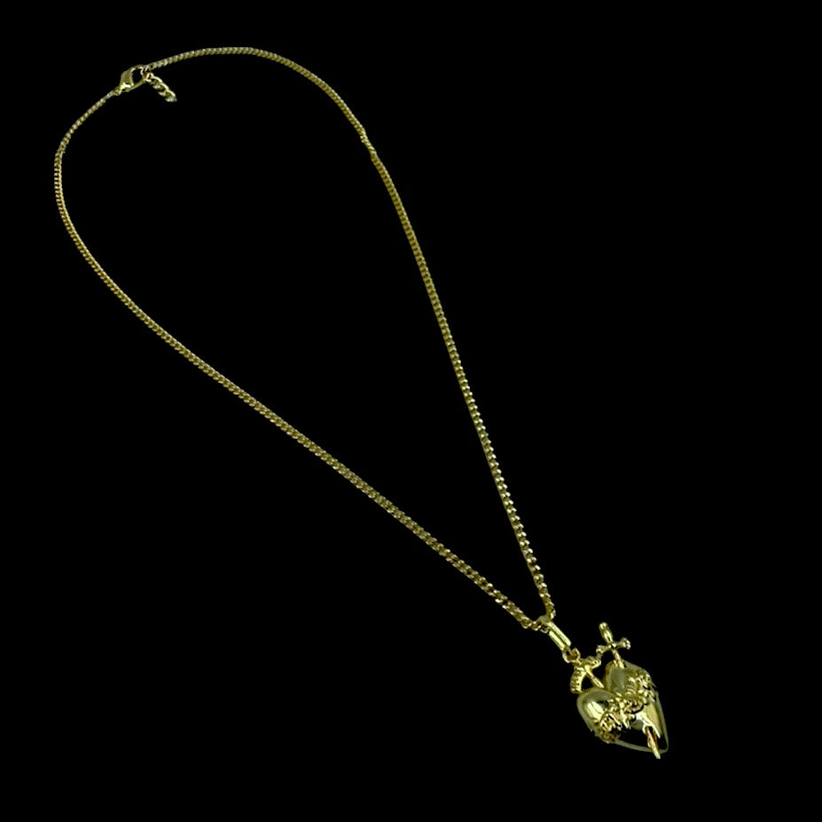 Mini Gold Immaculate Heart Necklace