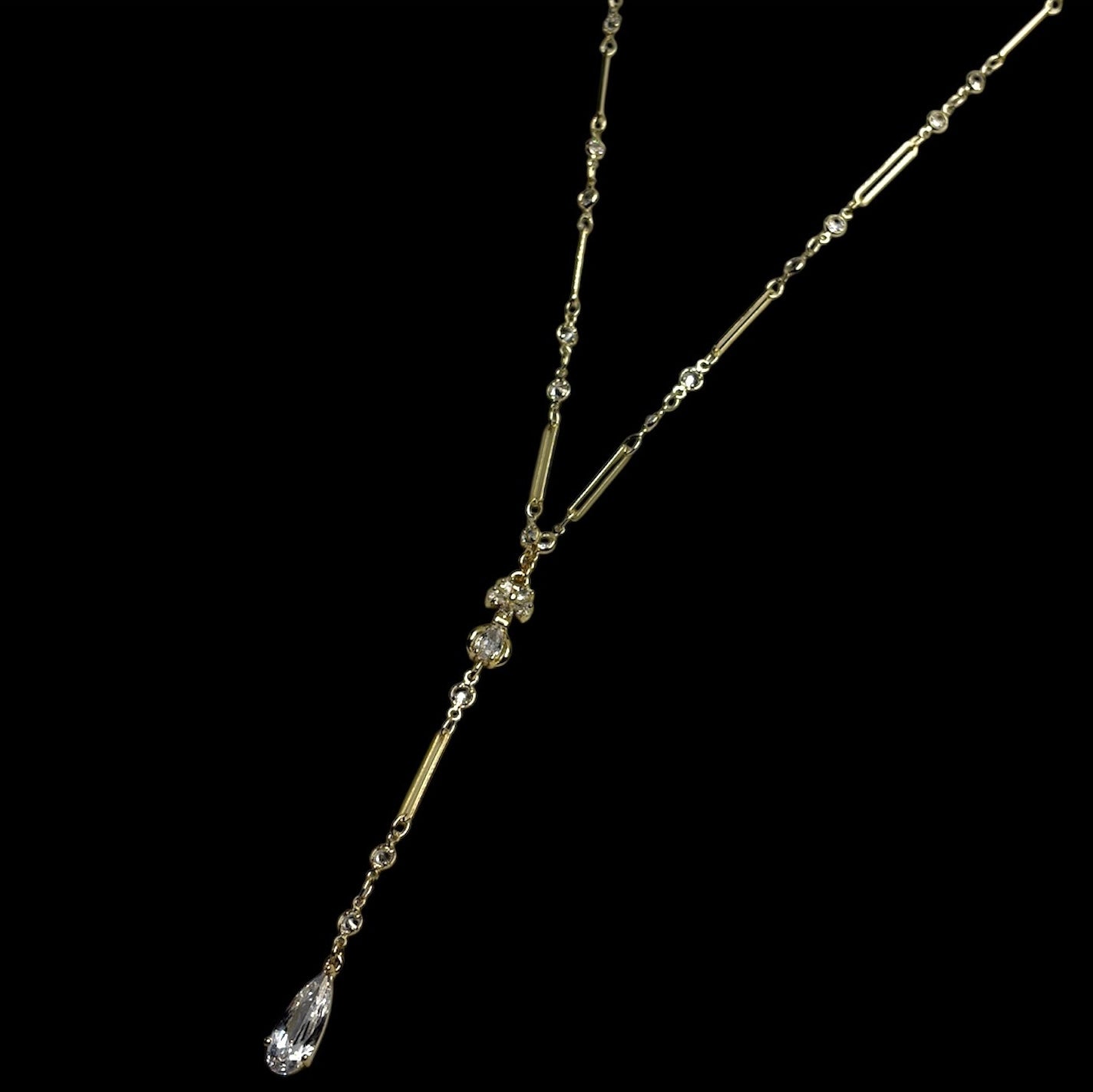 Floral Diamond Link Droplet Rosary