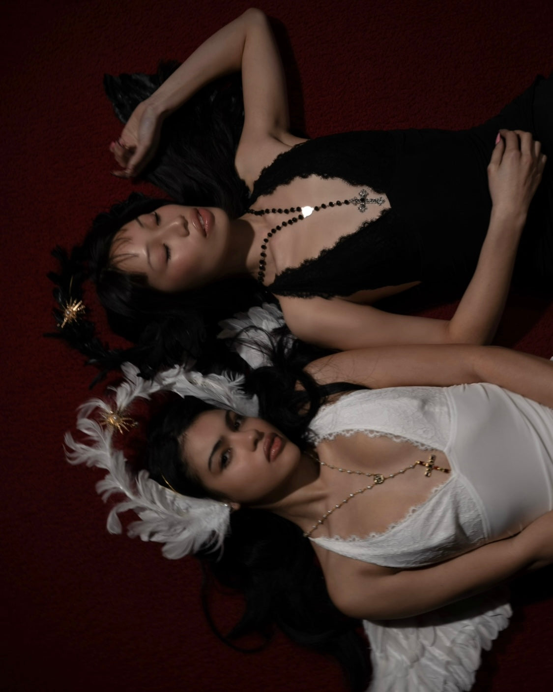 Gold Multi Color Cross Pearl Rosary