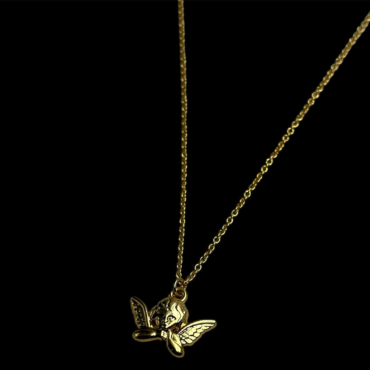 Small Gold Cherub Necklace