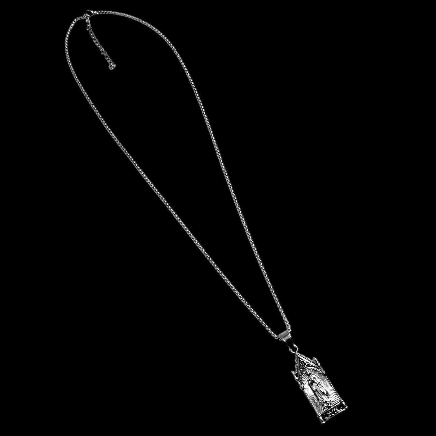 Silver Lady Guadalupe Cathedral Necklace