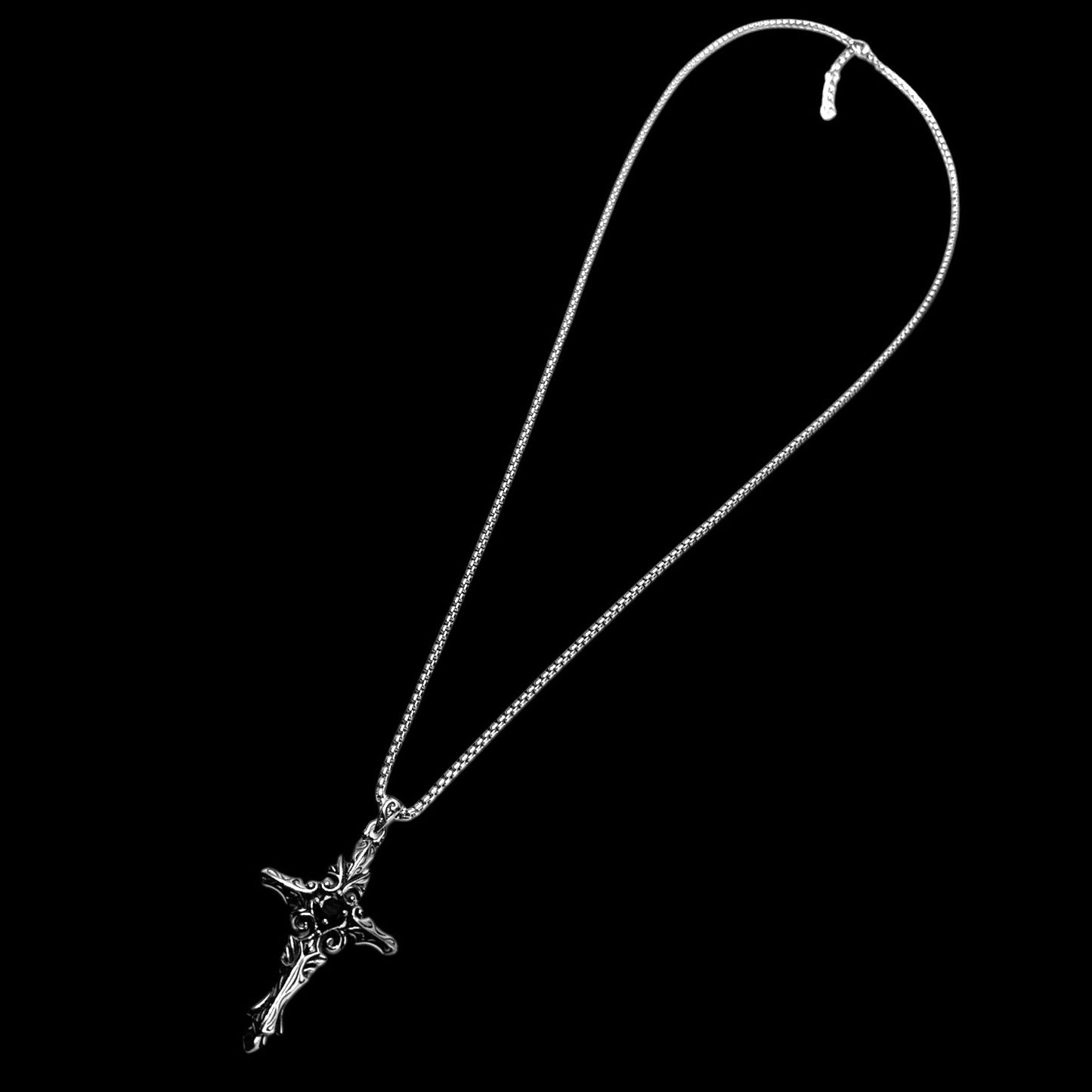 Black Jewel Cross Necklace