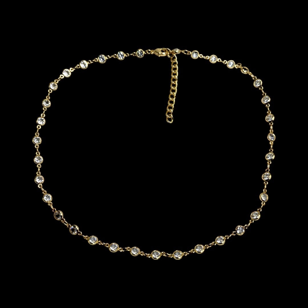 Gold Circular Diamond Choker