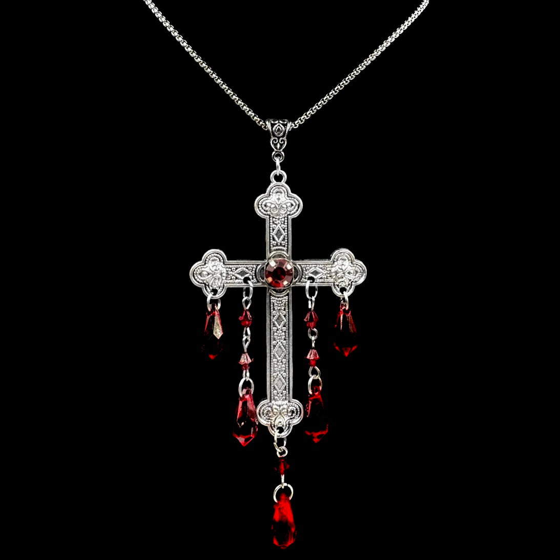 Dripping Blood Cross Necklace