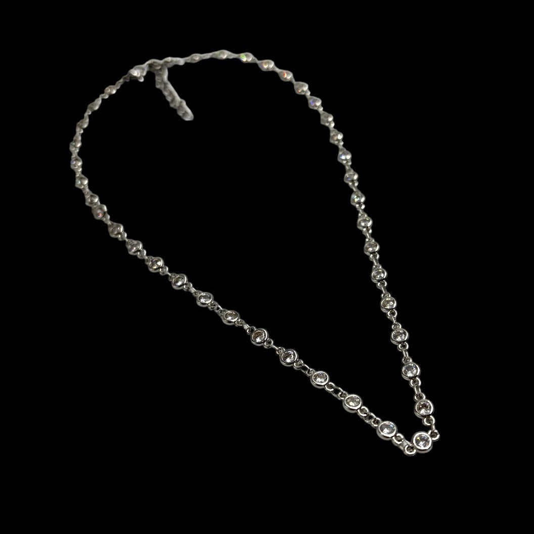 Silver Circular Diamond Choker