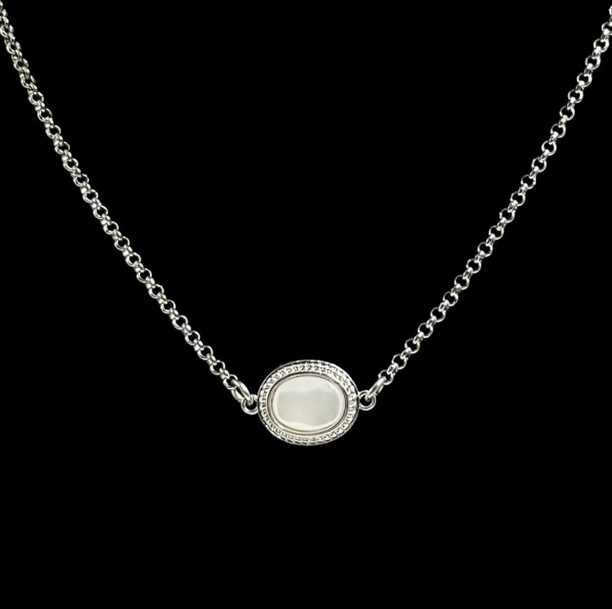 Silver Moonstone Choker