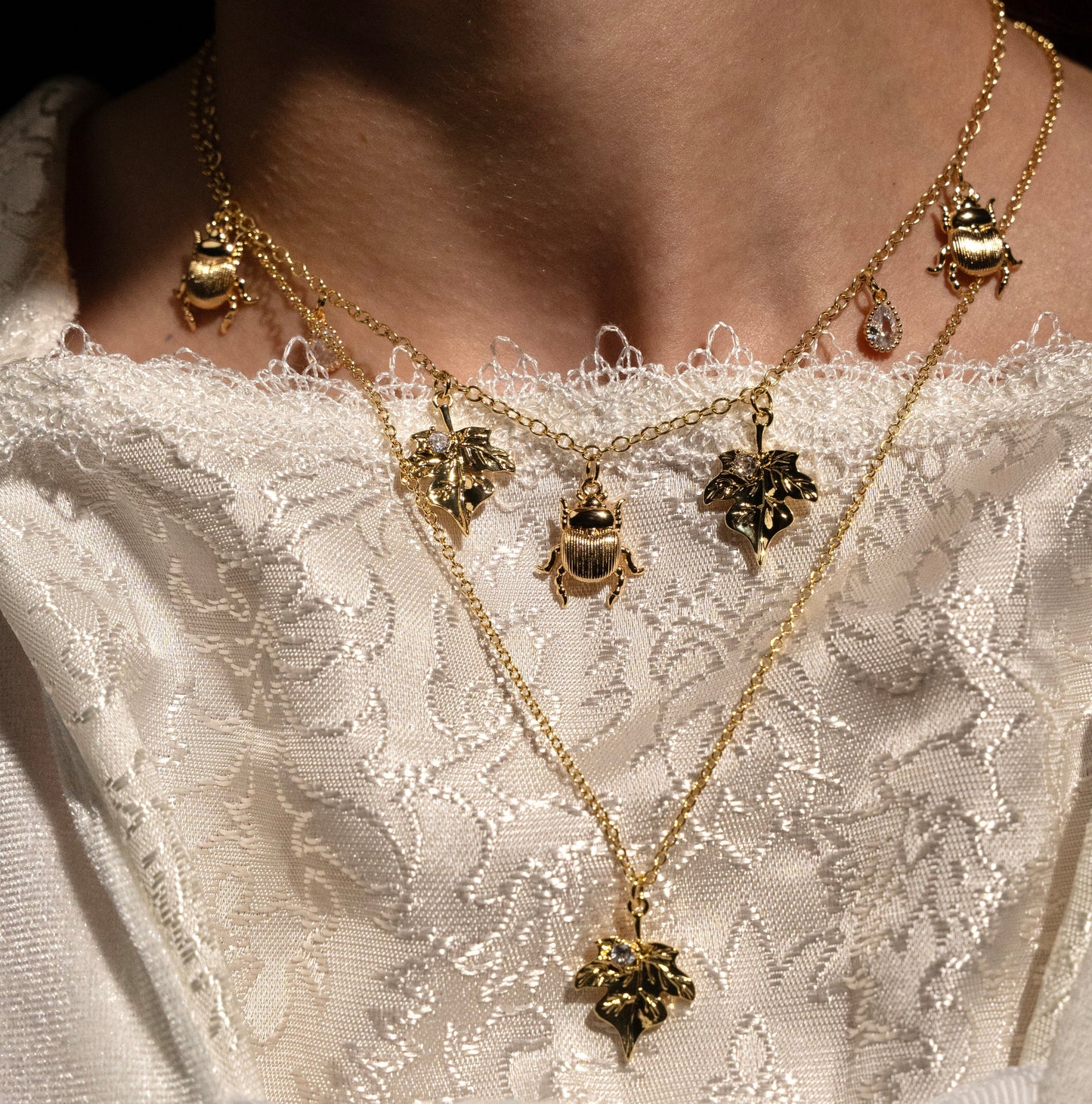 Frankenstein & Elizabeth Charm Necklace