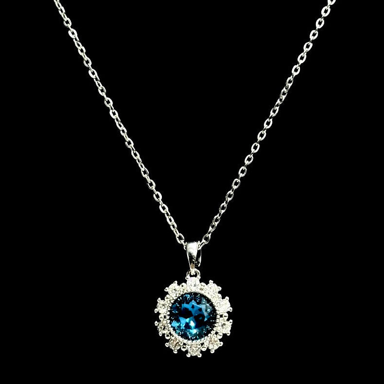 Silver Siren Sapphire Blue Necklace