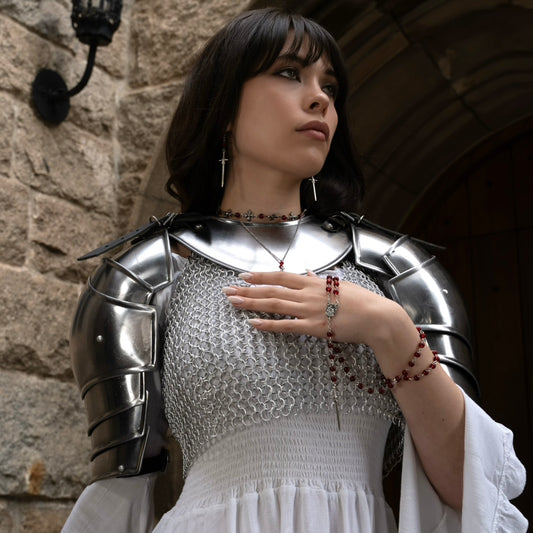 Blood Red Beaded Cross Choker