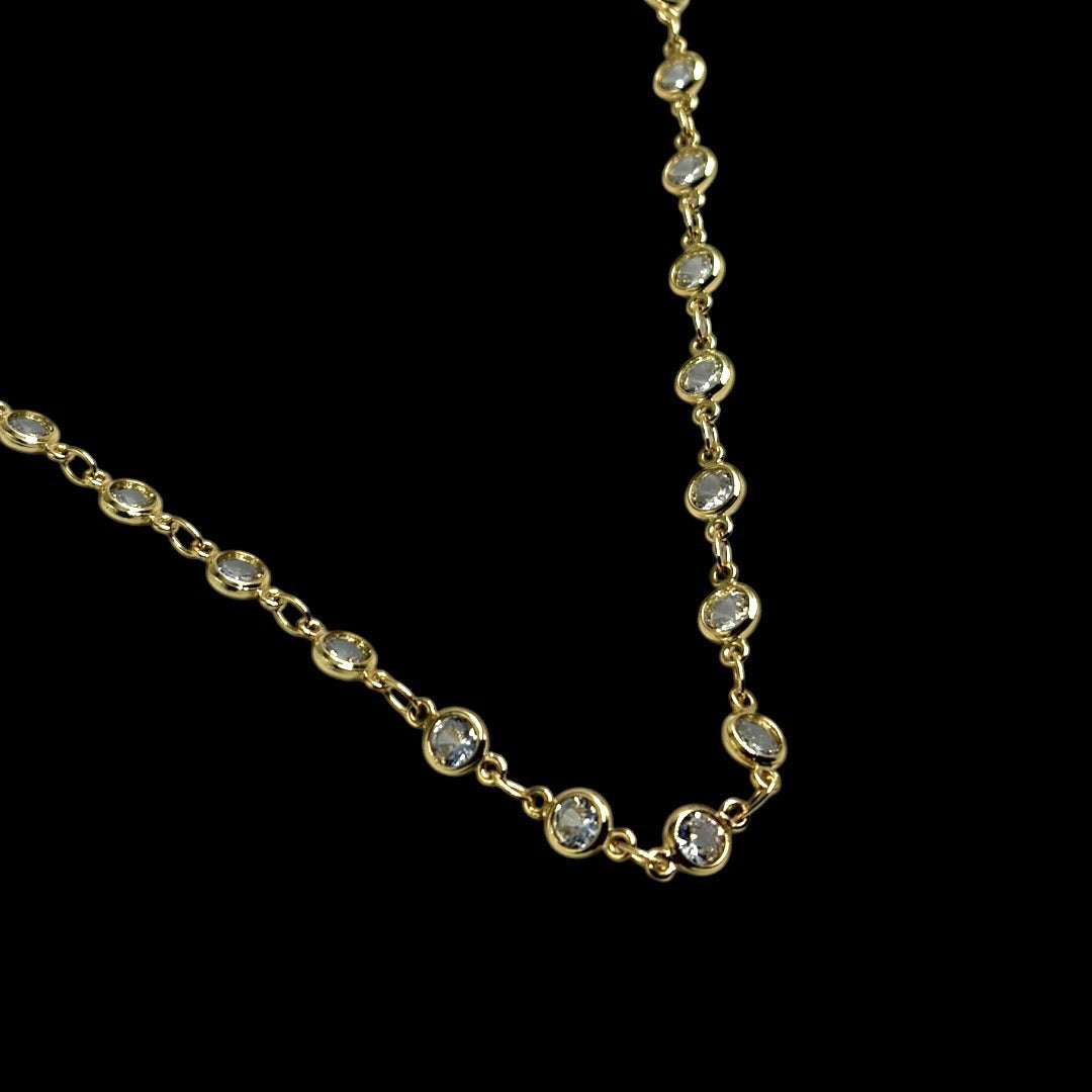 Gold Circular Diamond Choker