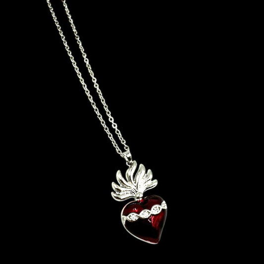 Silver Sacred Heart Necklace
