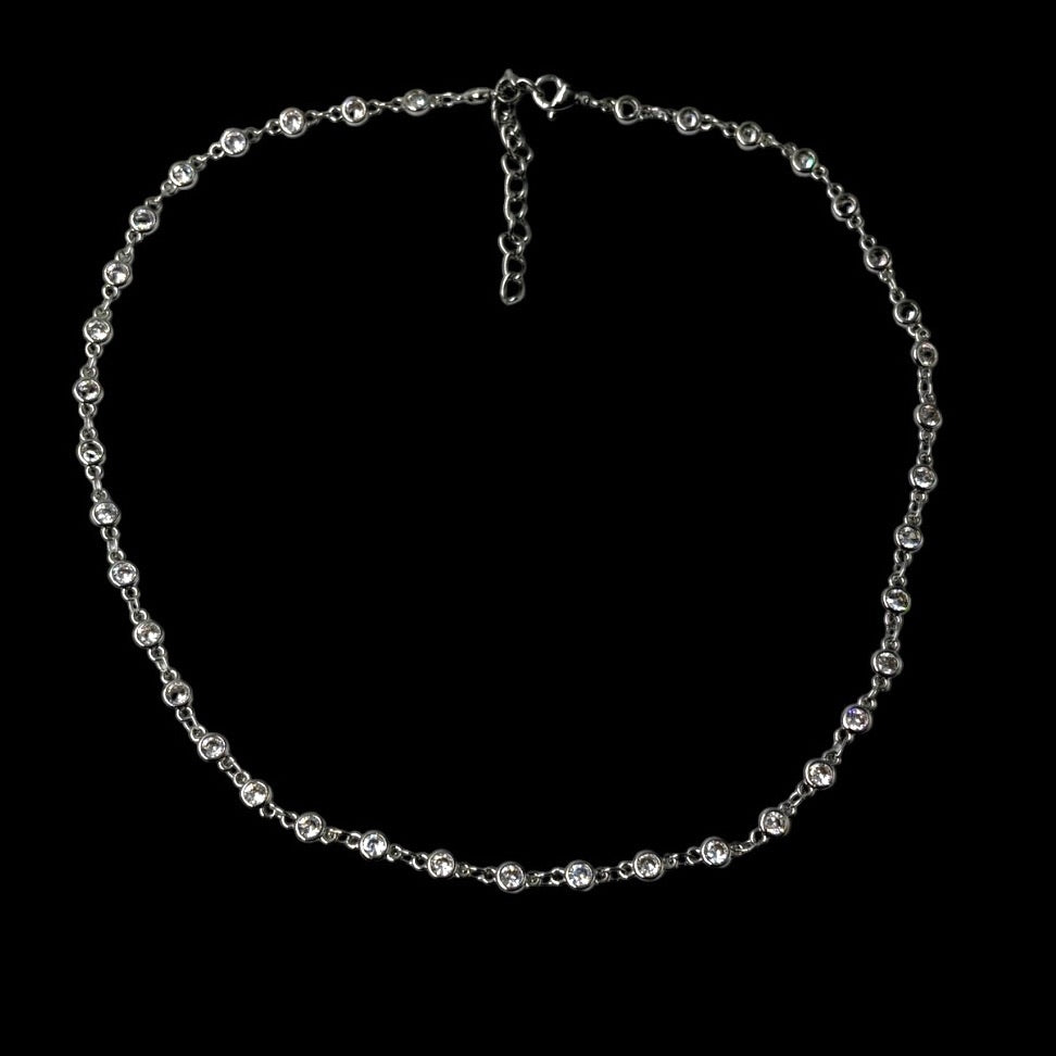 Silver Circular Diamond Choker