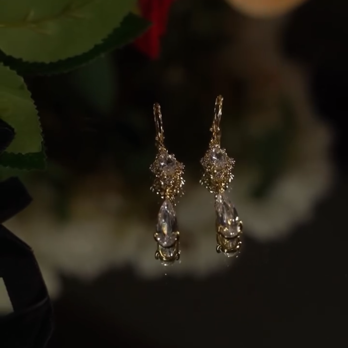 Christine Daaé Diamond Droplet Earrings
