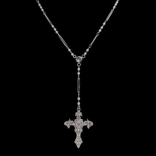 Silver Fleur De Lis Rosary