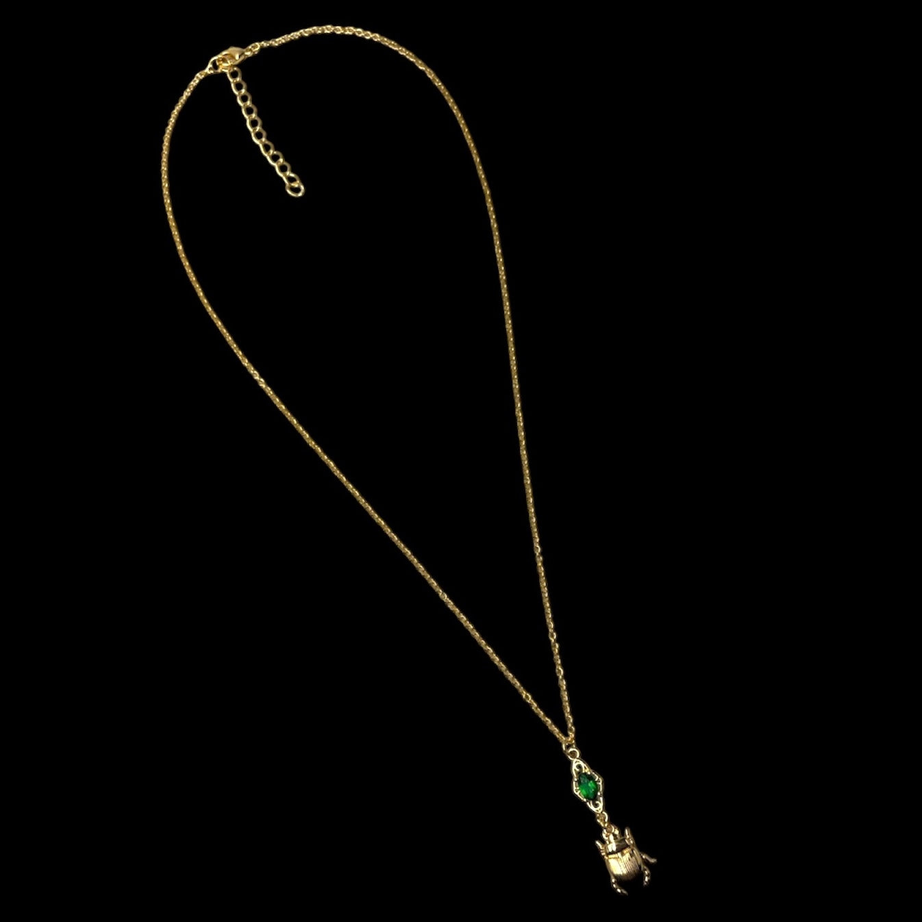 Elizabeth’s Green Stone Scarab Necklace