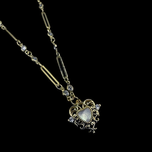 Nymphs Enchanted Heart Crystal Necklace