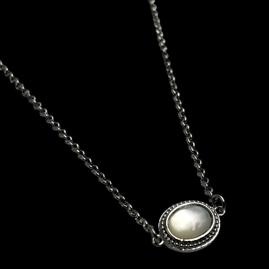 Silver Moonstone Choker