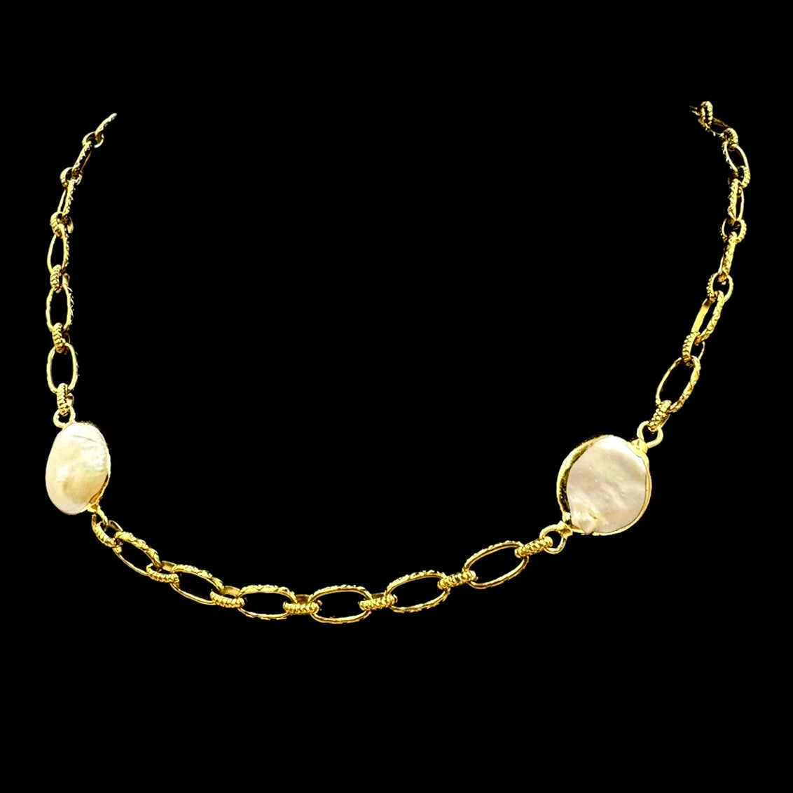 Chained Fresh Water Pearl Choker