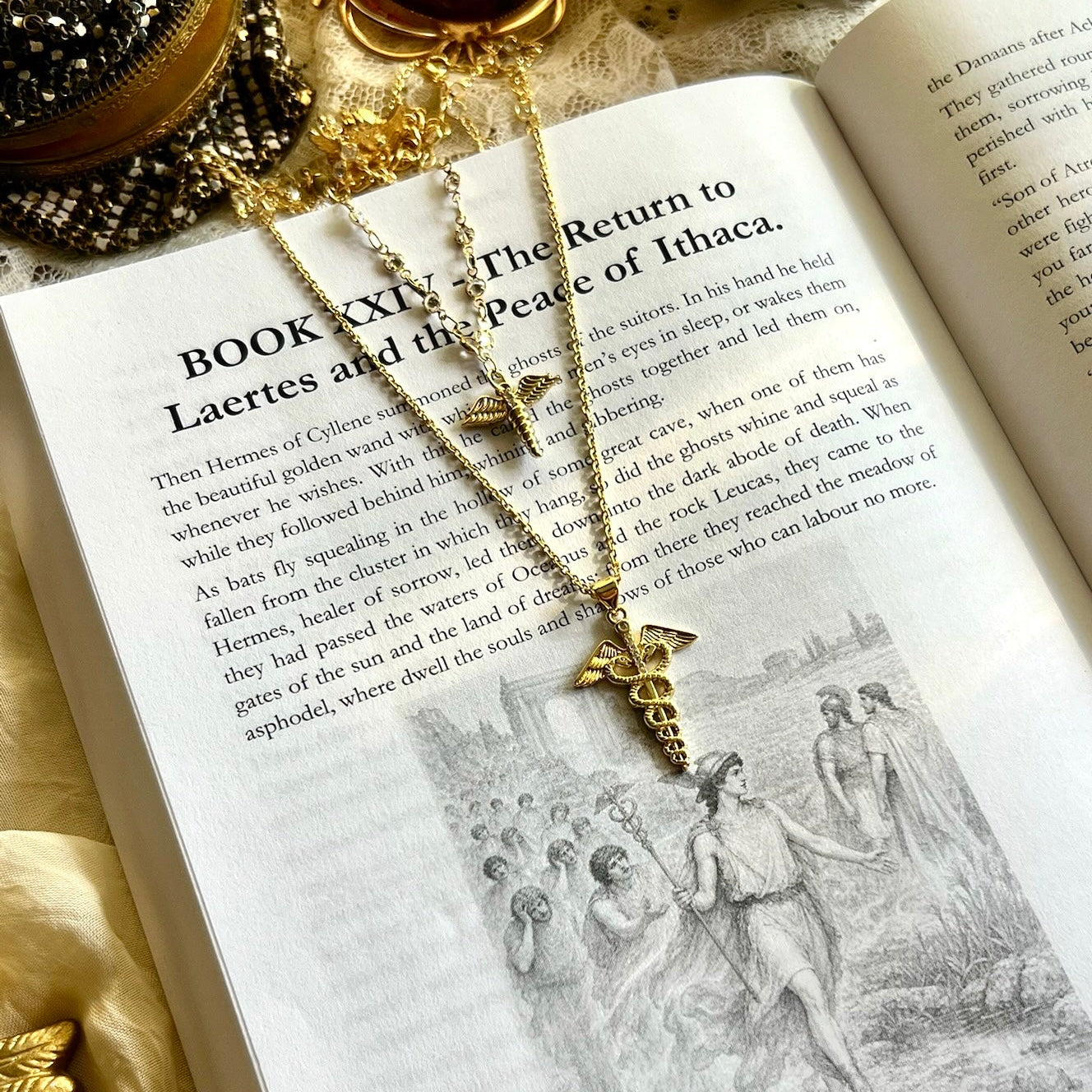 Hermes Caduceus Necklace