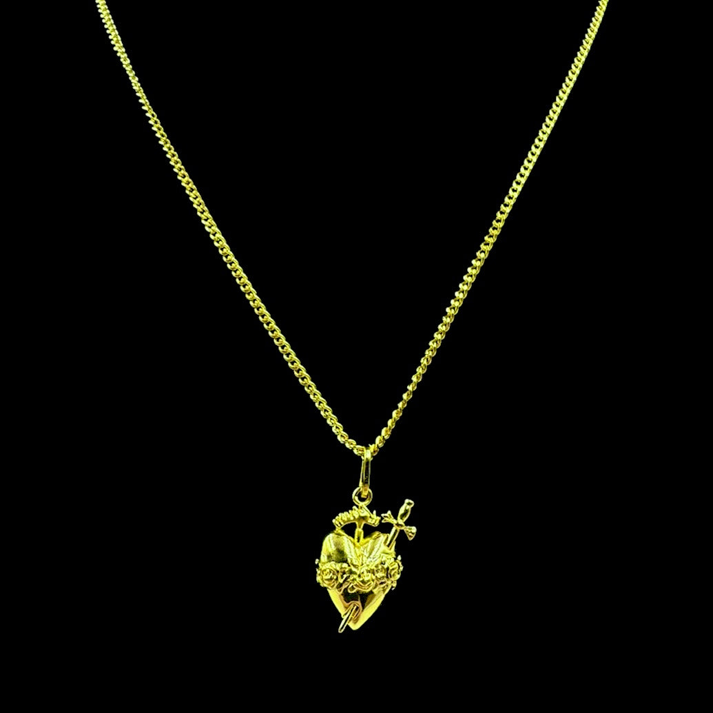 Mini Gold Immaculate Heart Necklace