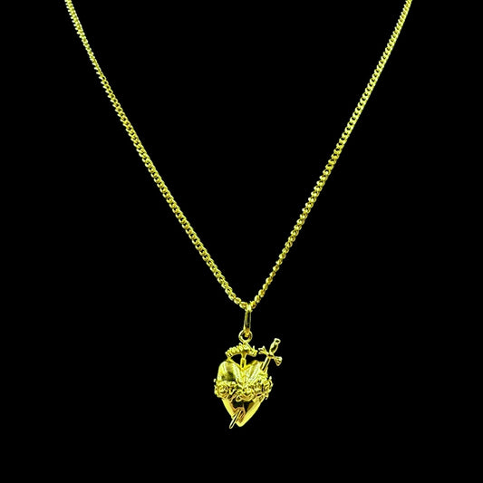 Mini Gold Immaculate Heart Necklace