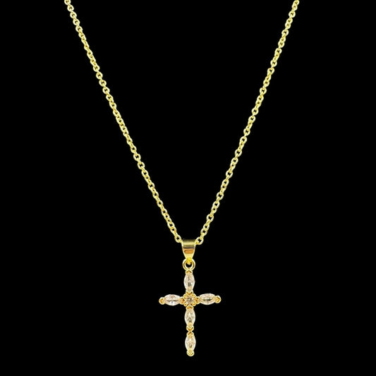 Marquise Diamond Cross Necklace