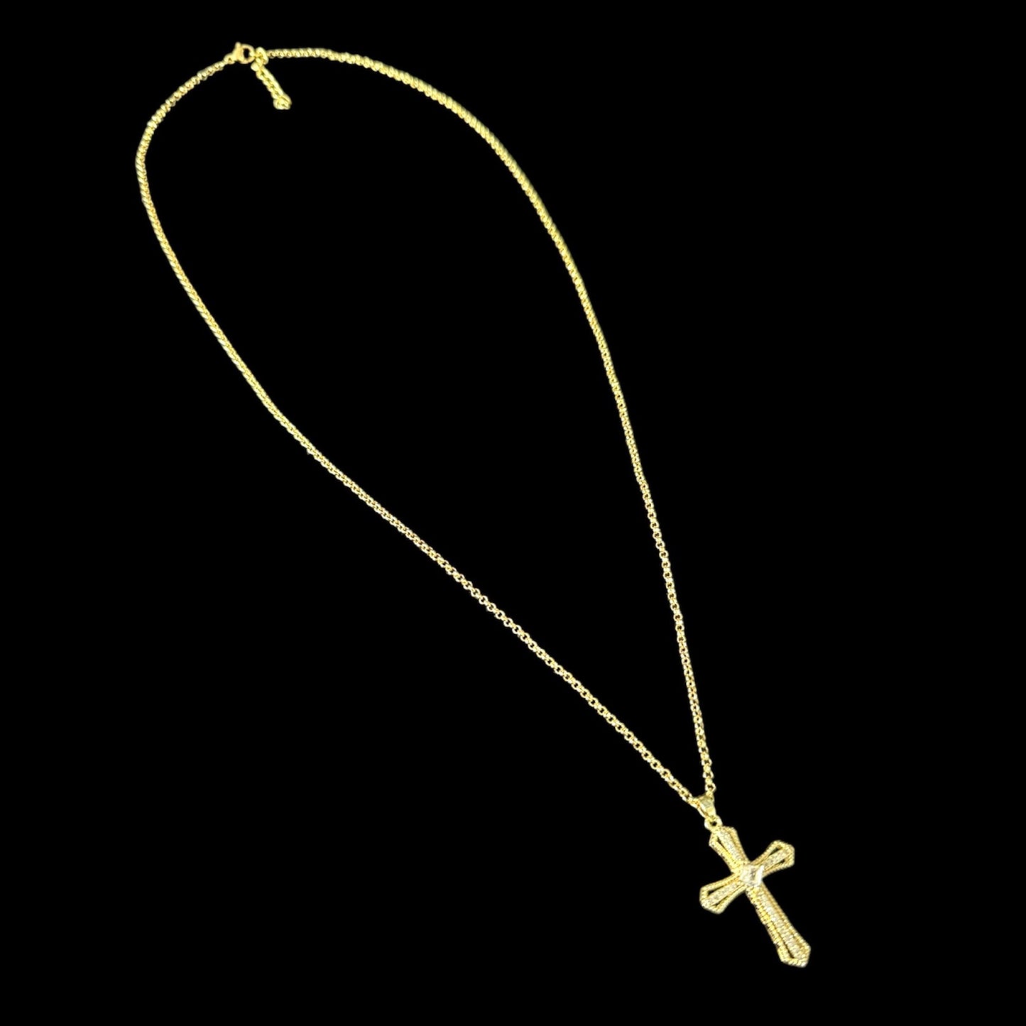 Rhombus Diamond Cross Necklace