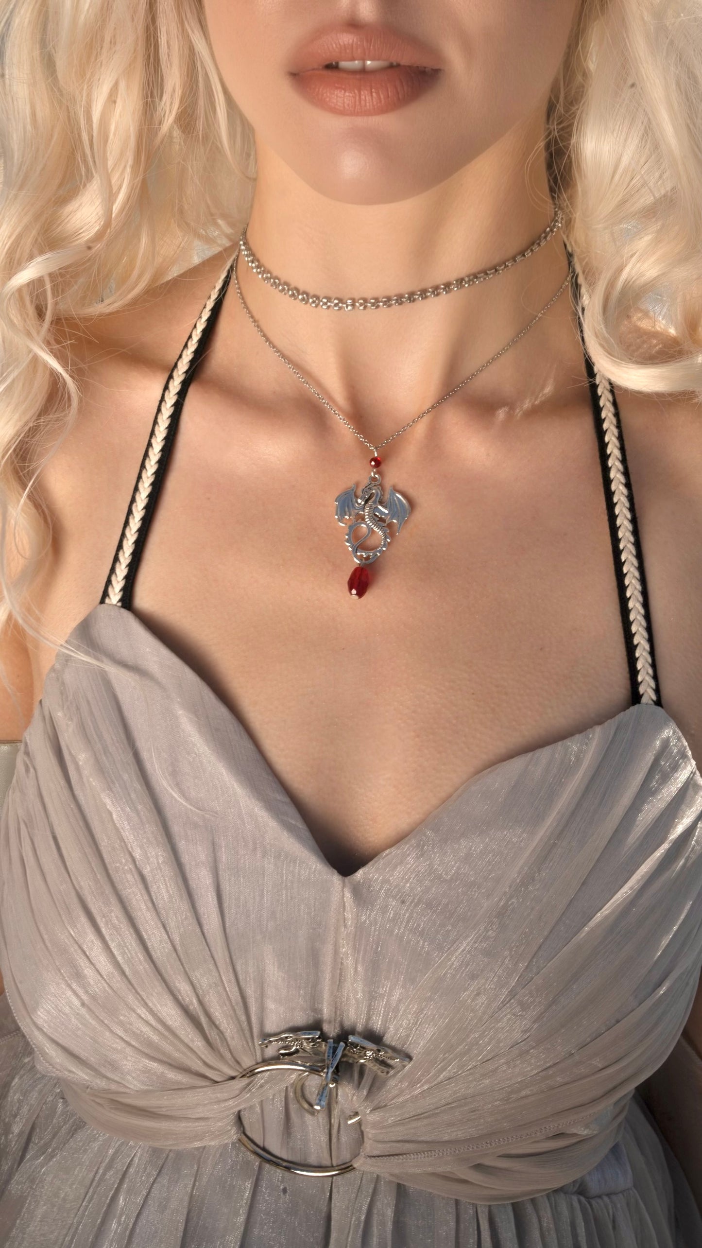 Red Droplet Dragon Necklace