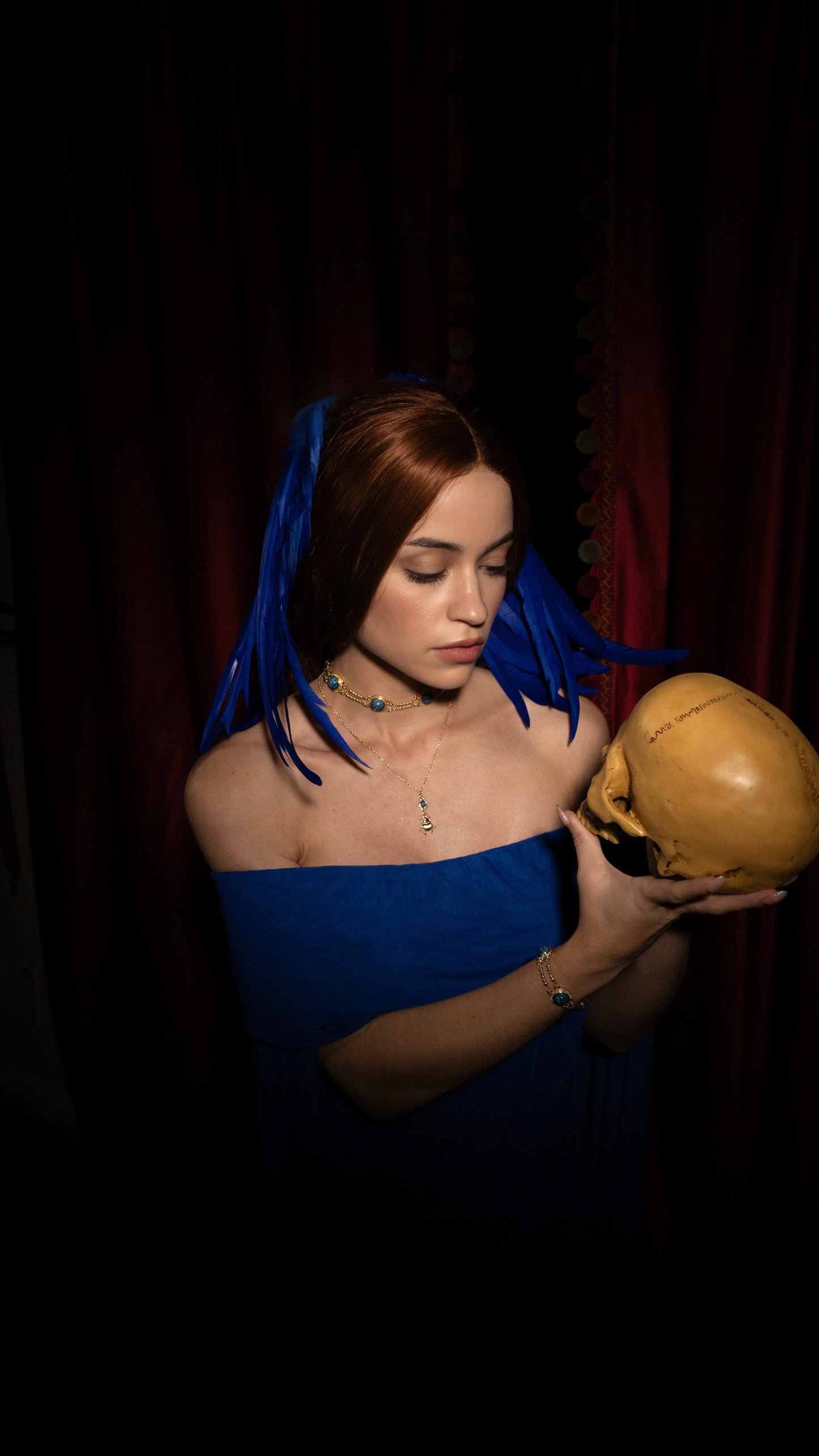 Elizabeth’s Blue Stone Scarab Necklace