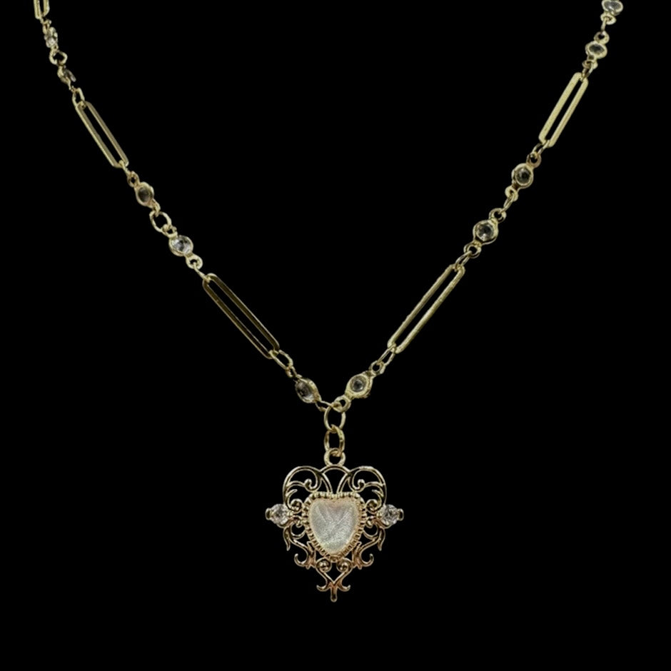 Nymphs Enchanted Heart Crystal Necklace