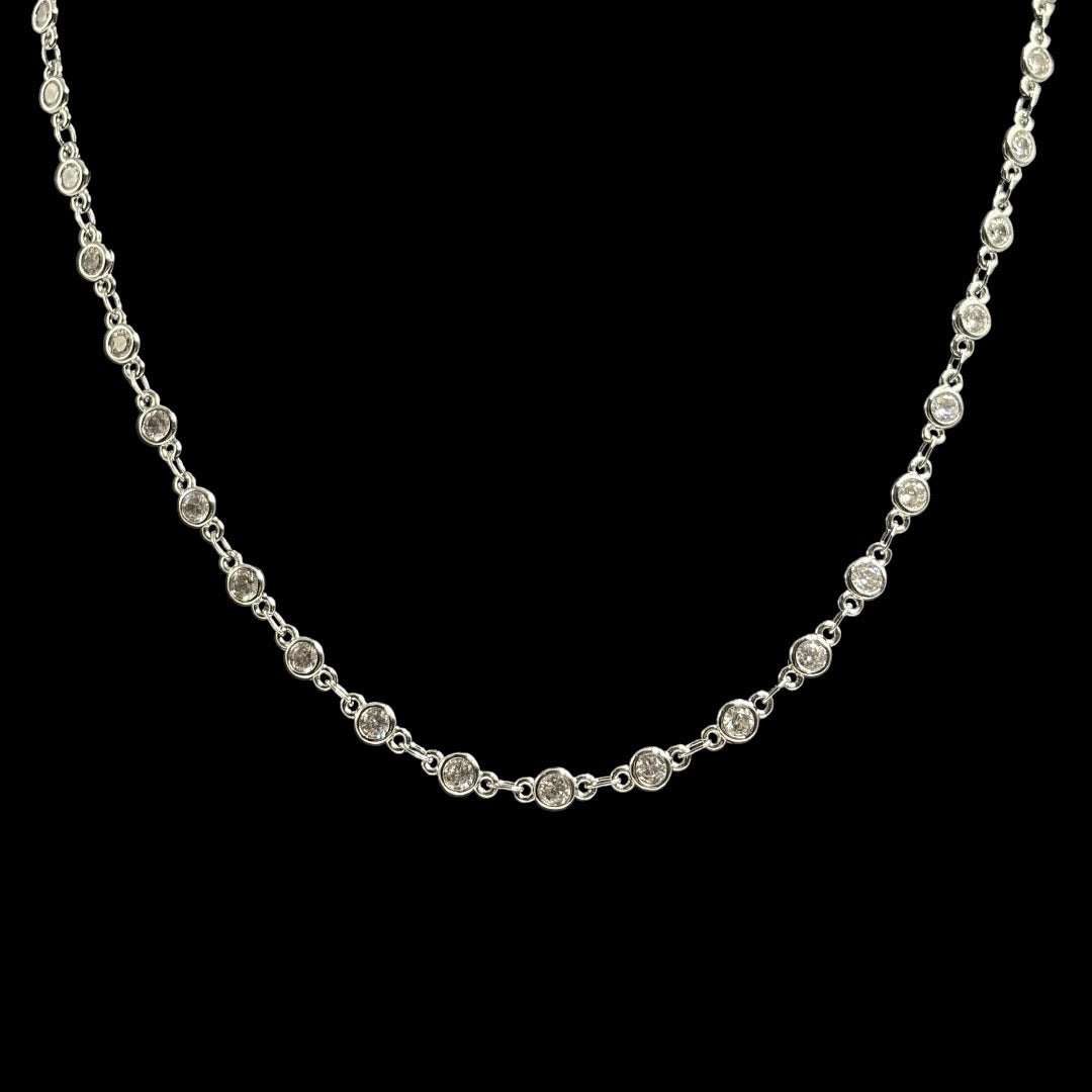 Silver Circular Diamond Choker