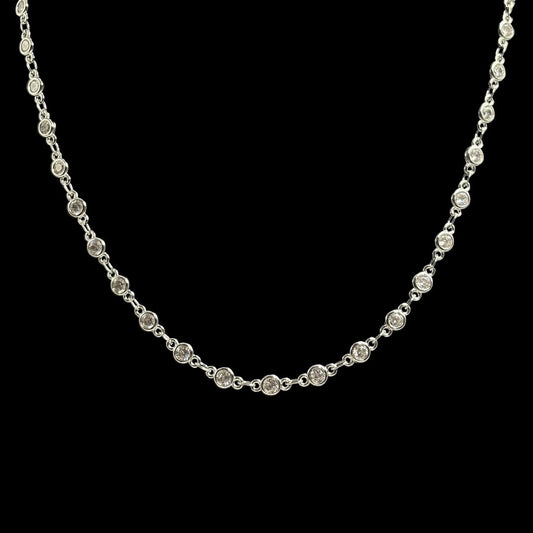 Silver Circular Diamond Choker