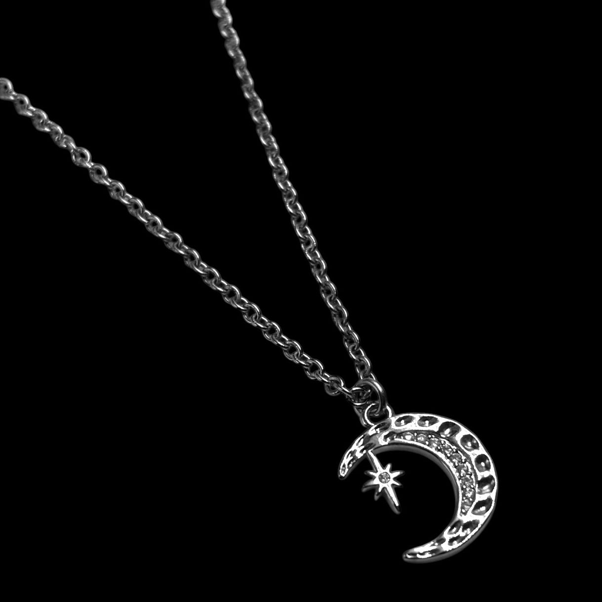 Sally Owens Silver Crescent Moon Necklace
