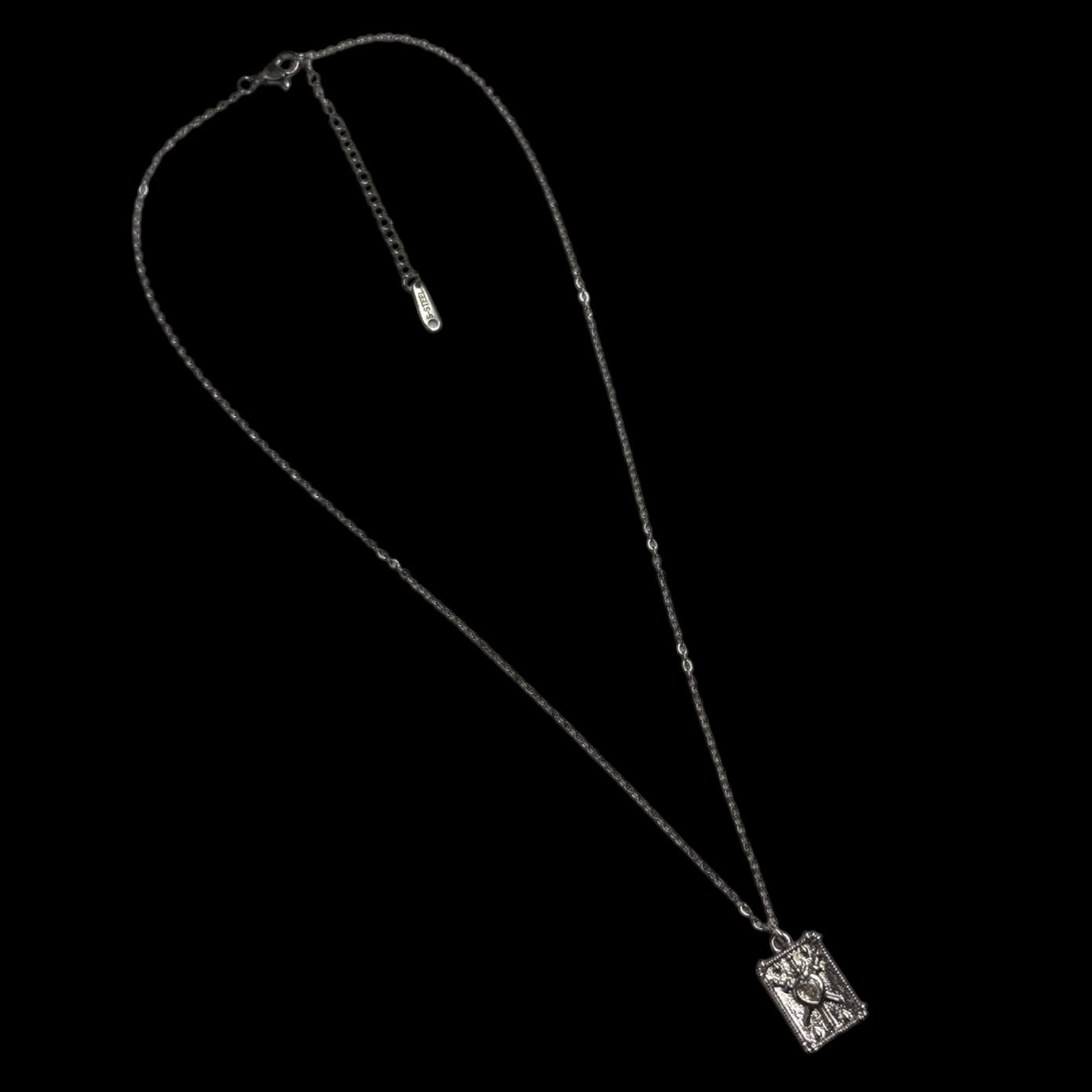 Mini Silver Three Swords Tarot Necklace