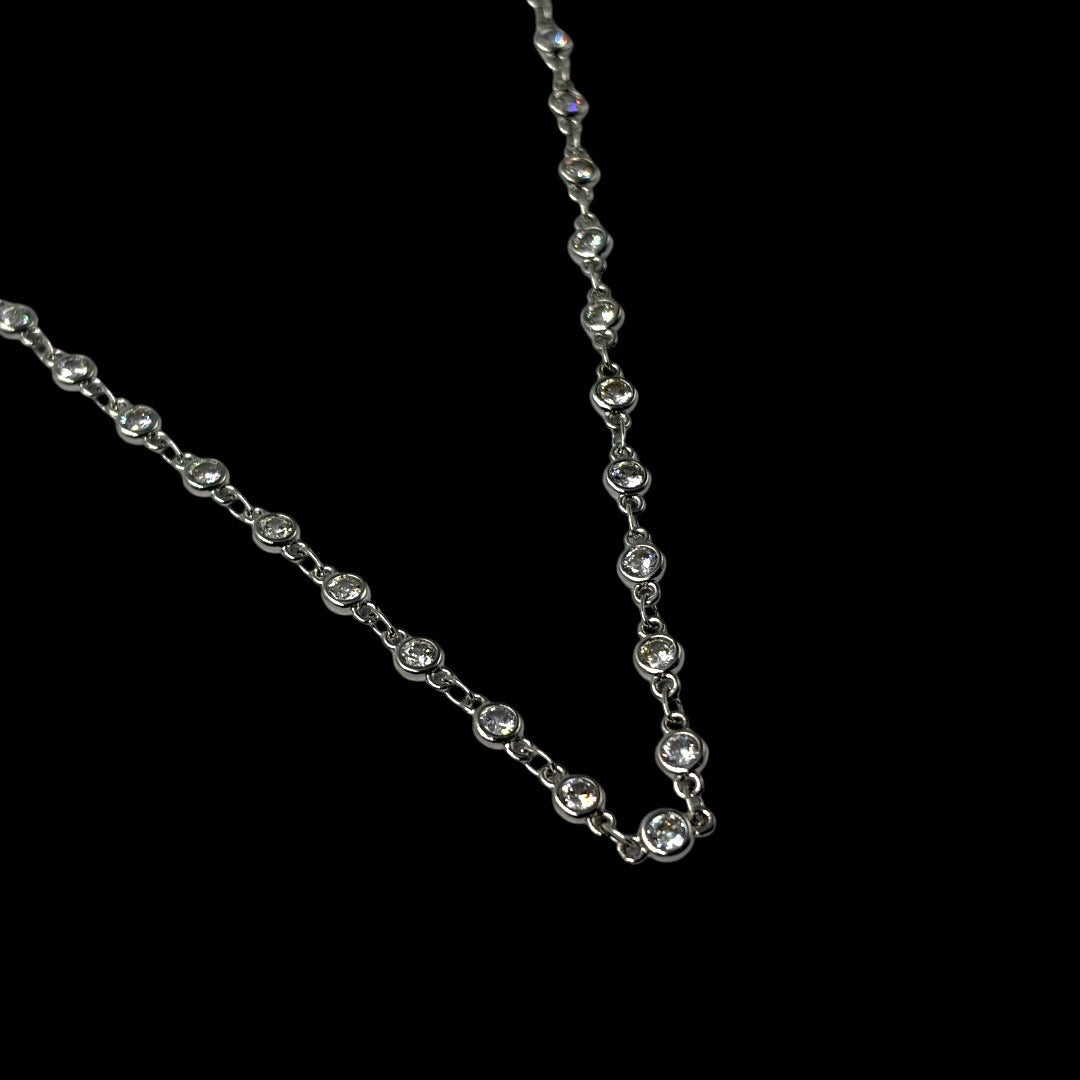 Silver Circular Diamond Choker