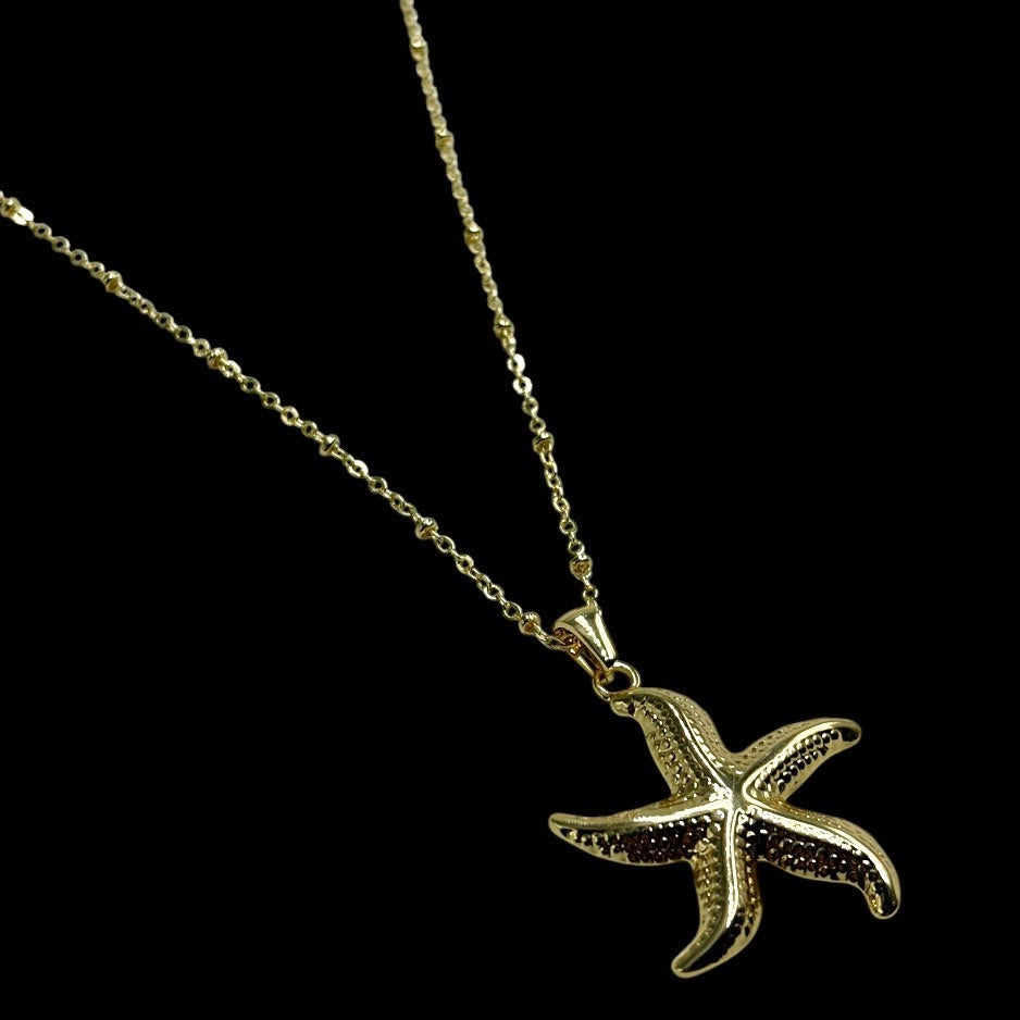 Gold Siren Starfish Necklace