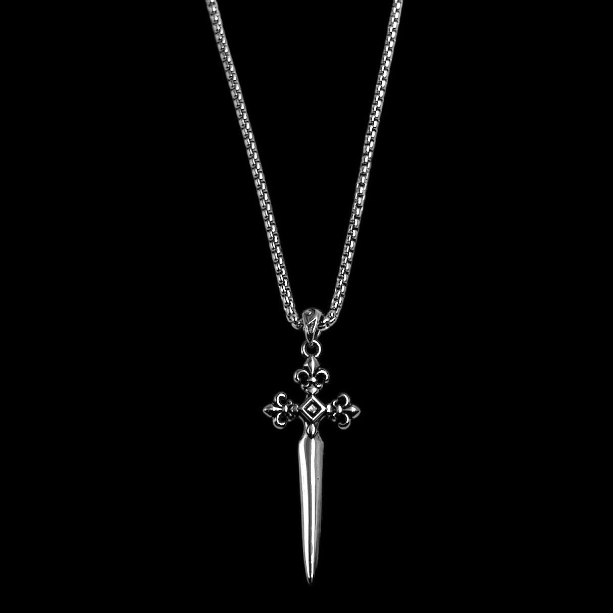 Black Jewel Dagger Necklace