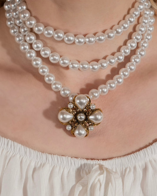 Catherine Three Layer Pearl Necklace